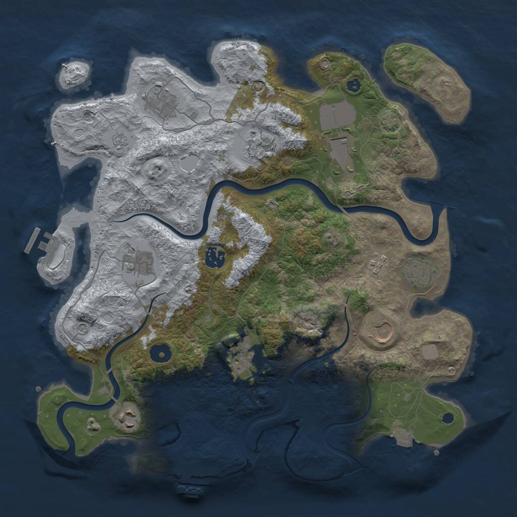 Rust Map: Procedural Map, Size: 3750, Seed: 922241472, 16 Monuments