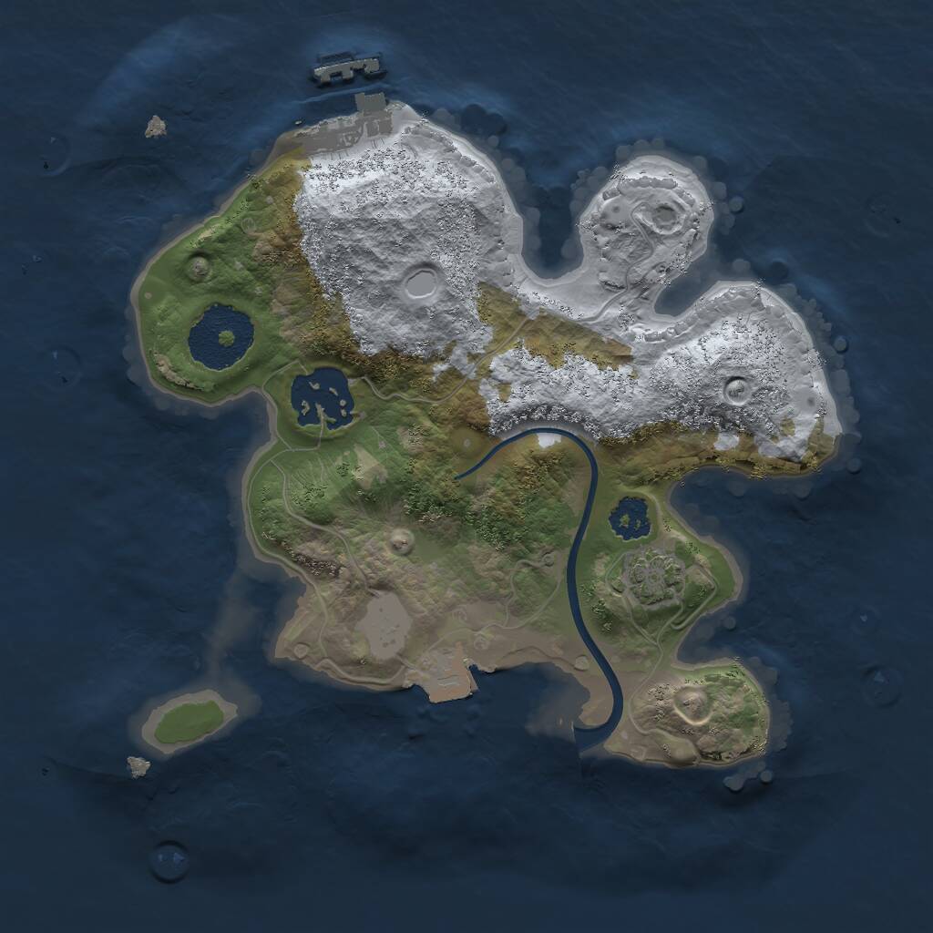 Rust Map: Procedural Map, Size: 2220, Seed: 822, 4 Monuments