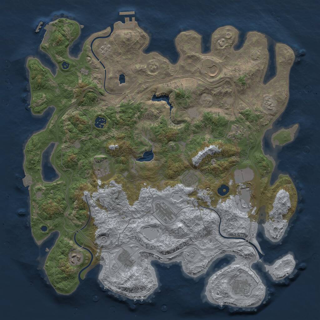 Rust Map: Procedural Map, Size: 4250, Seed: 446138528, 17 Monuments