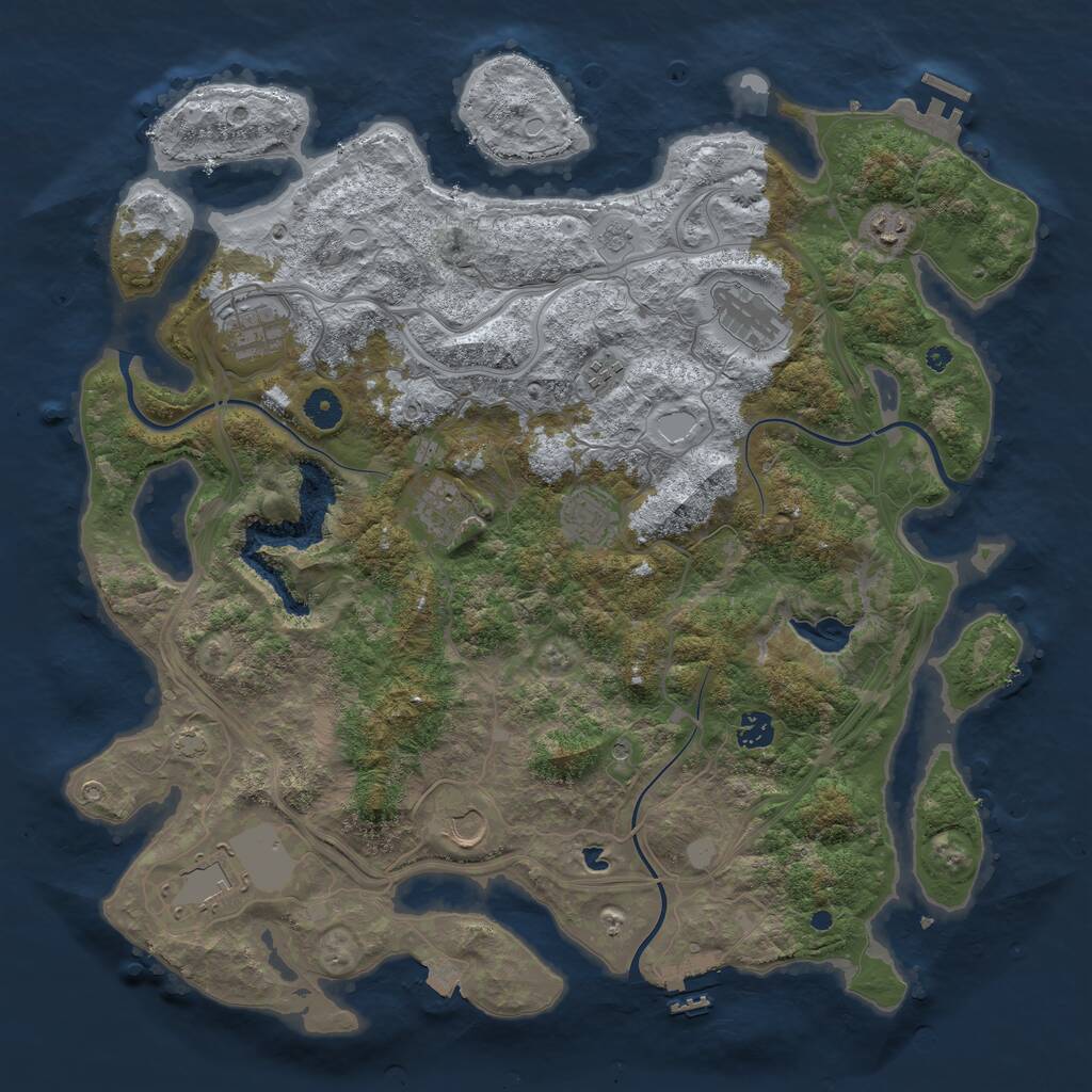 Rust Map: Procedural Map, Size: 4300, Seed: 868587, 15 Monuments