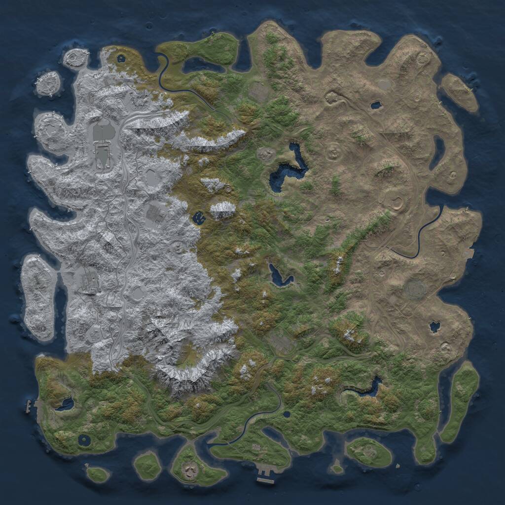Rust Map: Procedural Map, Size: 6000, Seed: 114875, 17 Monuments