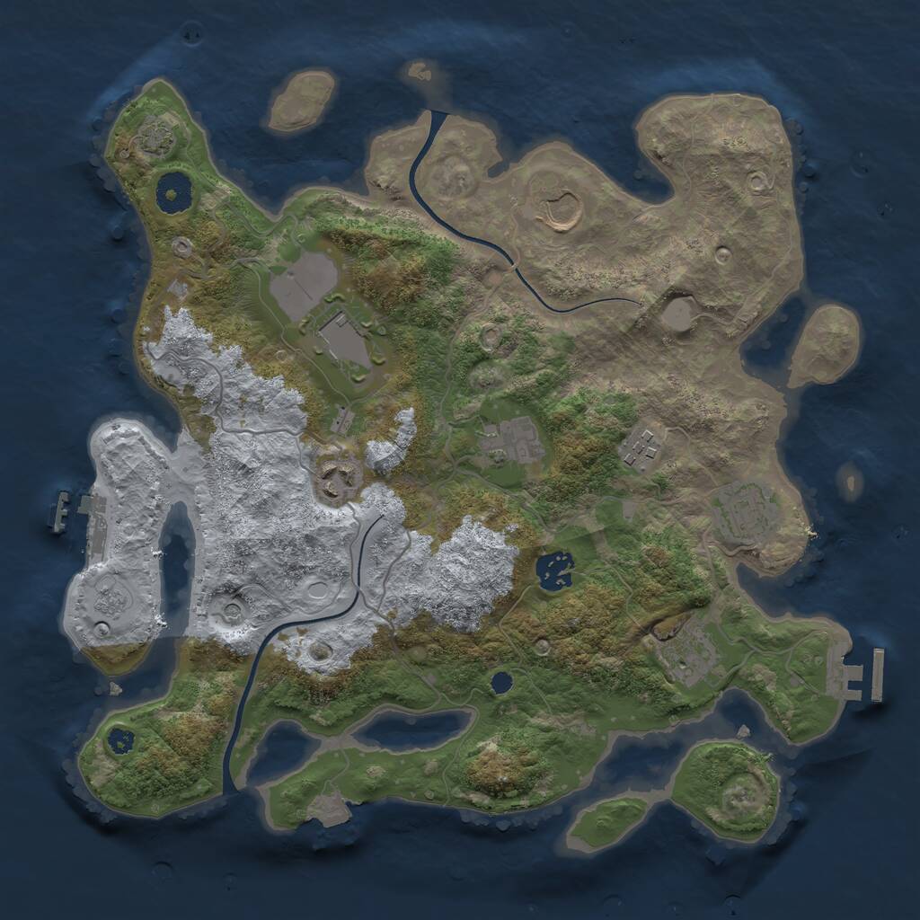 Rust Map: Procedural Map, Size: 3500, Seed: 81918997, 14 Monuments