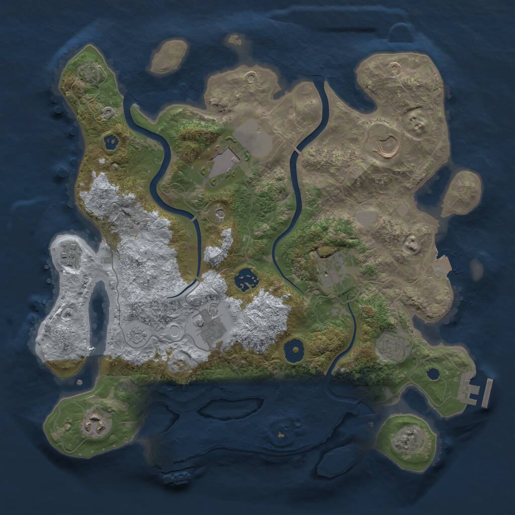 Rust Map: Procedural Map, Size: 3500, Seed: 81918997, 14 Monuments