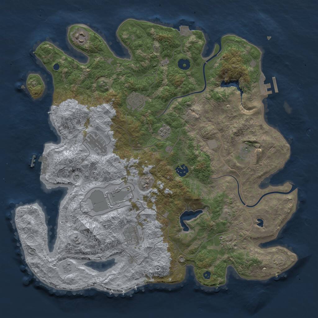 Rust Map: Procedural Map, Size: 4000, Seed: 515646, 15 Monuments