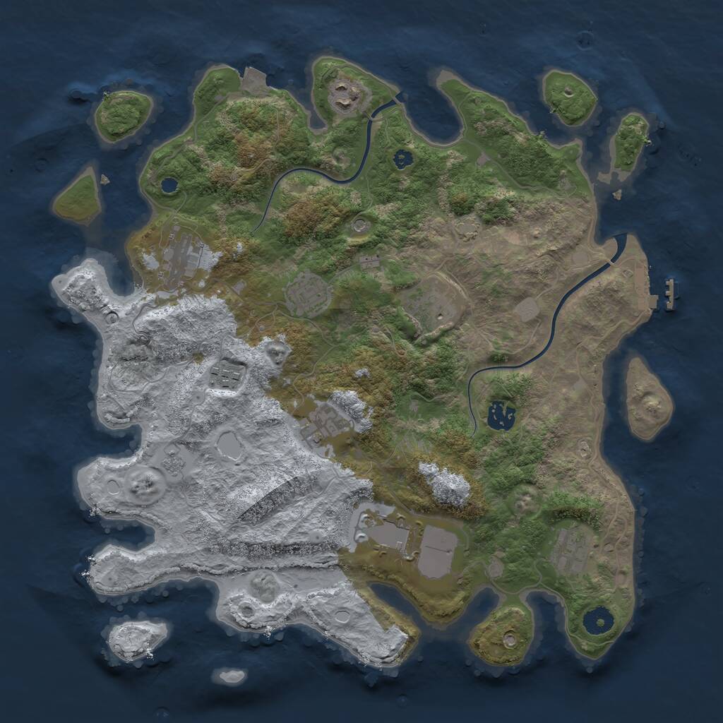 Rust Map: Procedural Map, Size: 3750, Seed: 1559835709, 14 Monuments