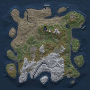 Thumbnail Rust Map: Procedural Map, Size: 3500, Seed: 2122270587, 12 Monuments