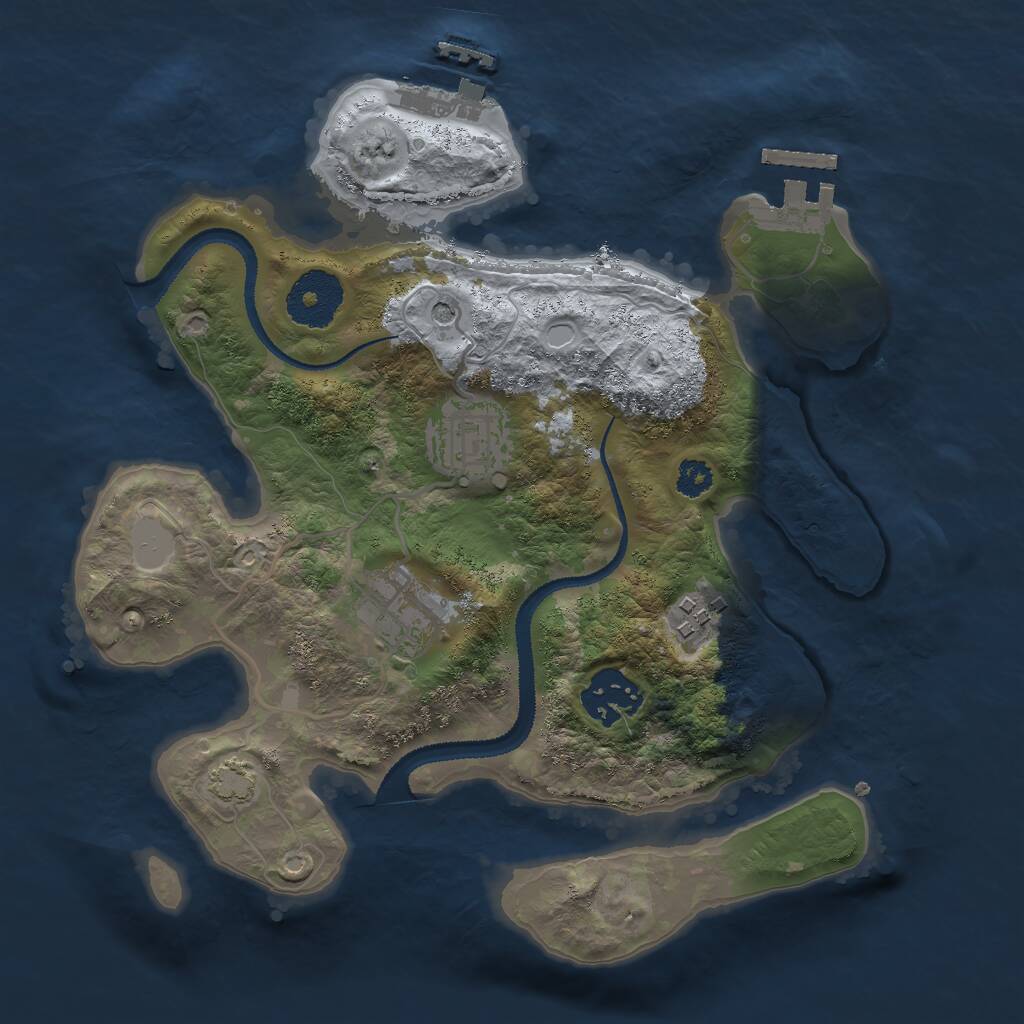 Rust Map: Procedural Map, Size: 2750, Seed: 1167505536, 9 Monuments
