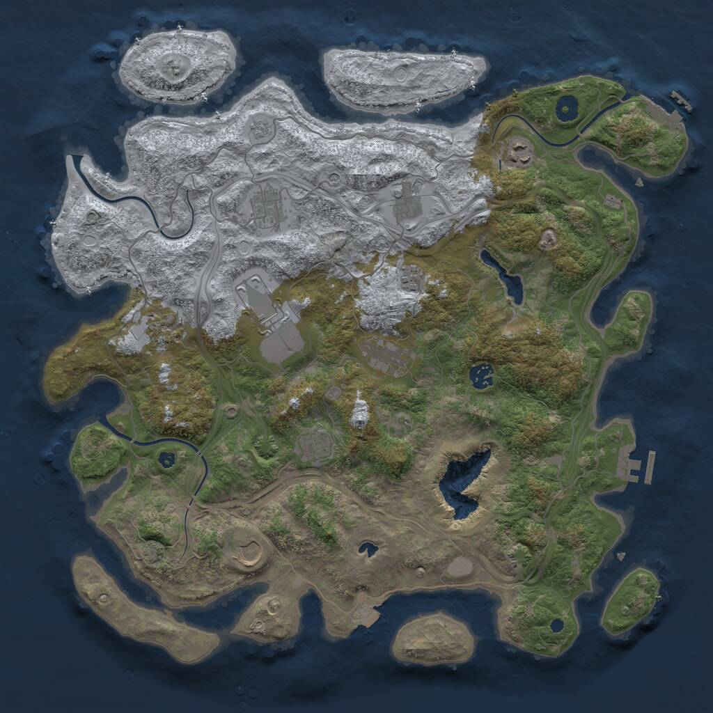 Rust Map: Procedural Map, Size: 4250, Seed: 156960, 16 Monuments