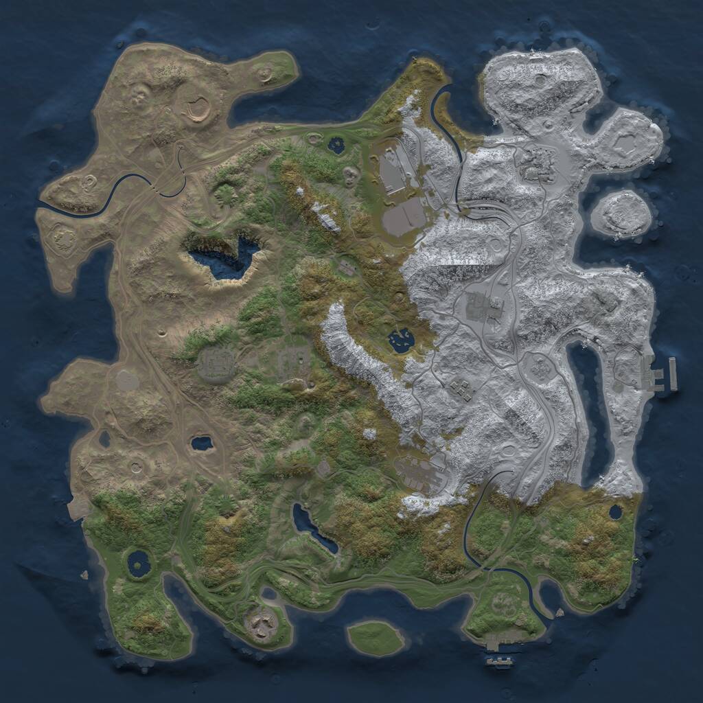 Rust Map: Procedural Map, Size: 4250, Seed: 965304, 16 Monuments