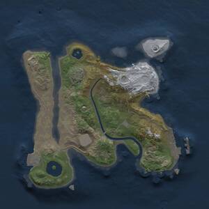 Thumbnail Rust Map: Procedural Map, Size: 2010, Seed: 6666668, 3 Monuments