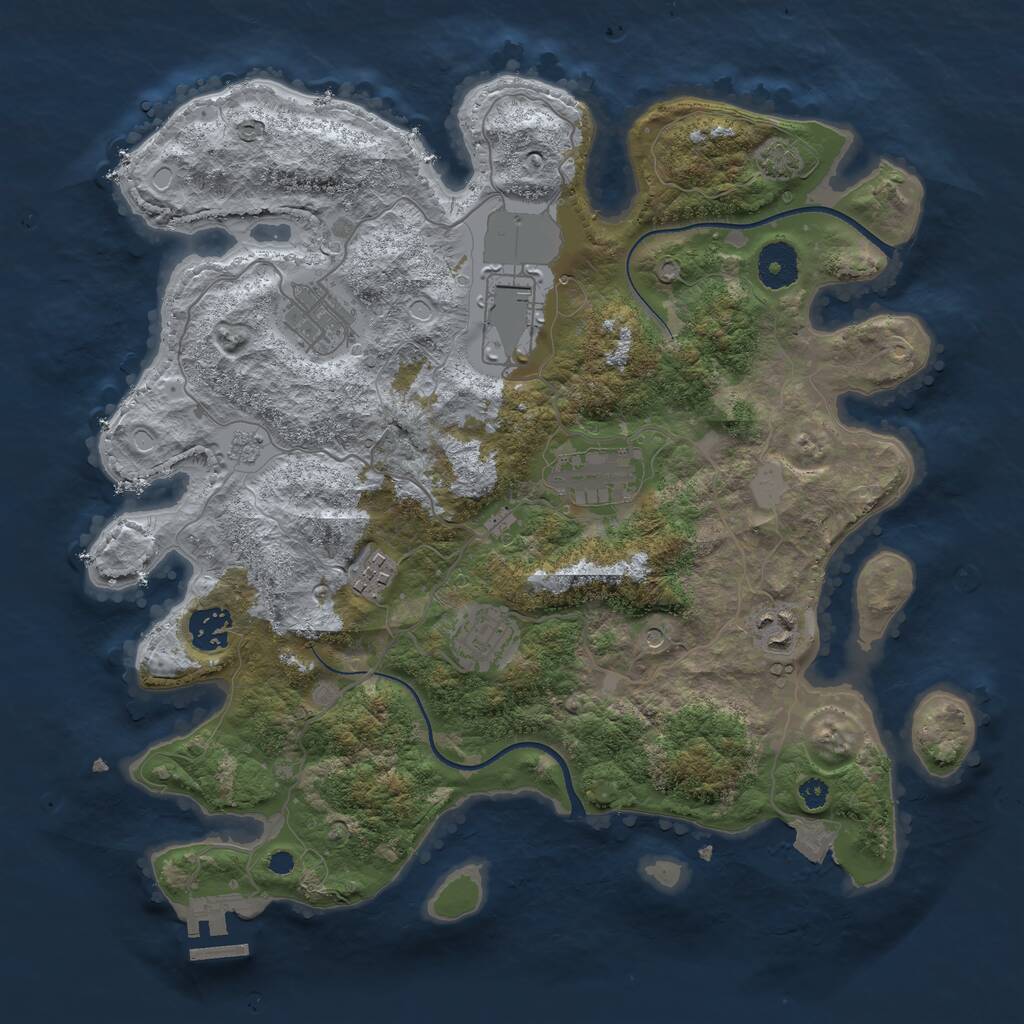 Rust Map: Procedural Map, Size: 3500, Seed: 20241226, 12 Monuments