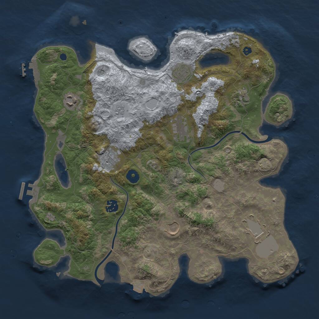 Rust Map: Procedural Map, Size: 3700, Seed: 6669, 14 Monuments