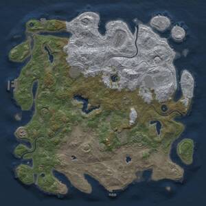 Thumbnail Rust Map: Procedural Map, Size: 4500, Seed: 54902, 16 Monuments