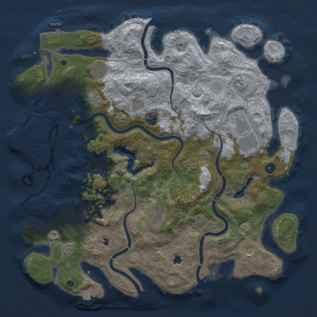 Rust Map: Procedural Map, Size: 4500, Seed: 54902, 16 Monuments