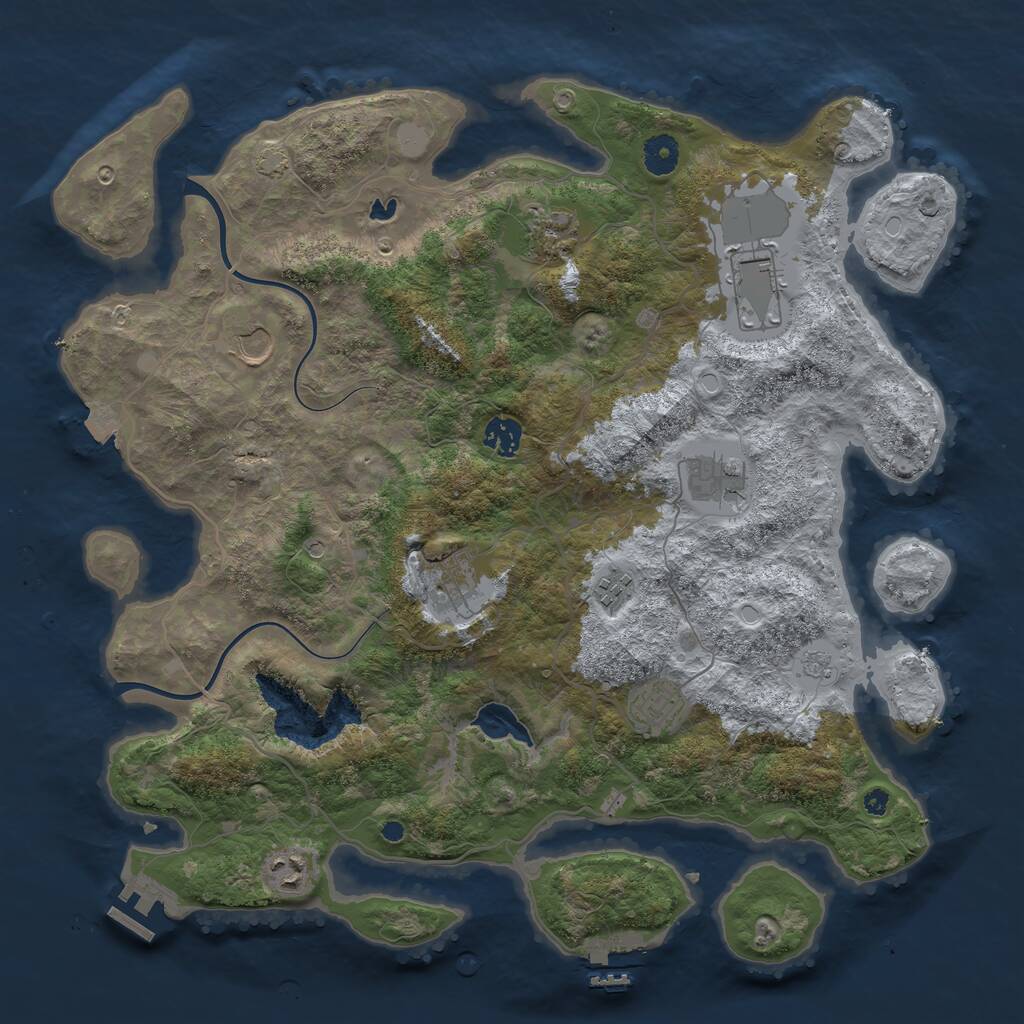 Rust Map: Procedural Map, Size: 4000, Seed: 904517243, 15 Monuments