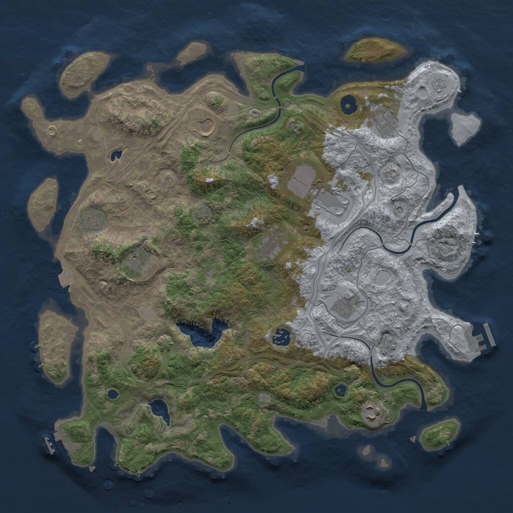 Rust Map: Procedural Map, Size: 4250, Seed: 2850, 16 Monuments