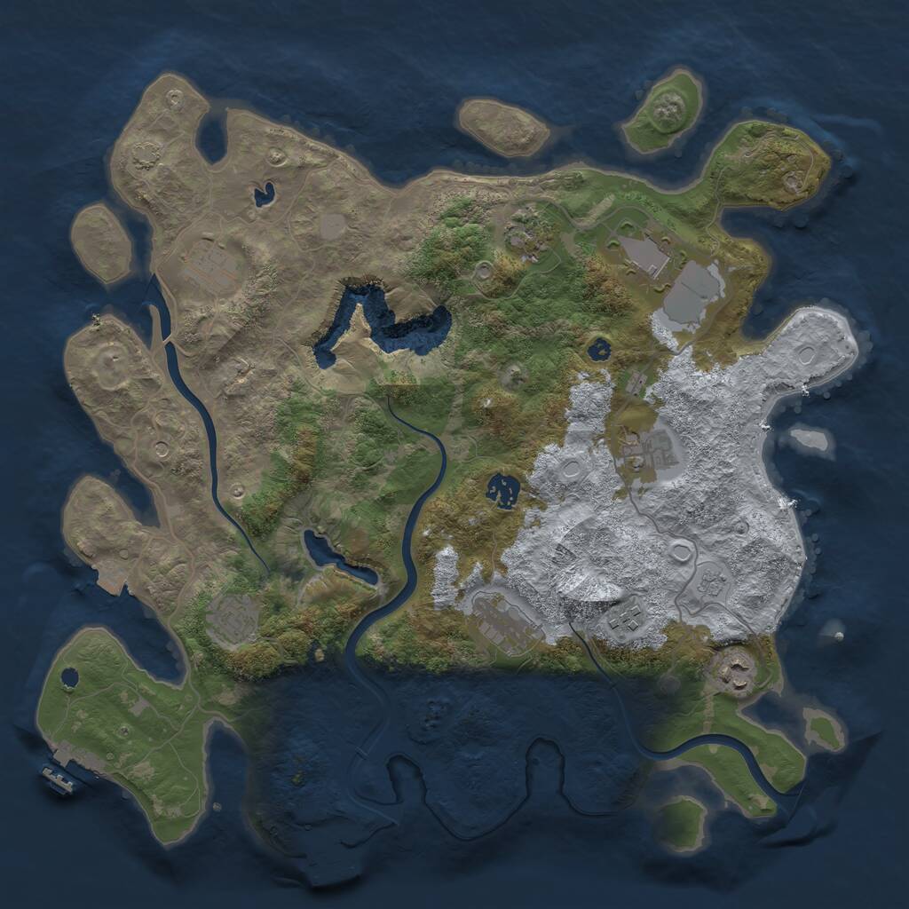Rust Map: Procedural Map, Size: 4000, Seed: 2122222223, 15 Monuments