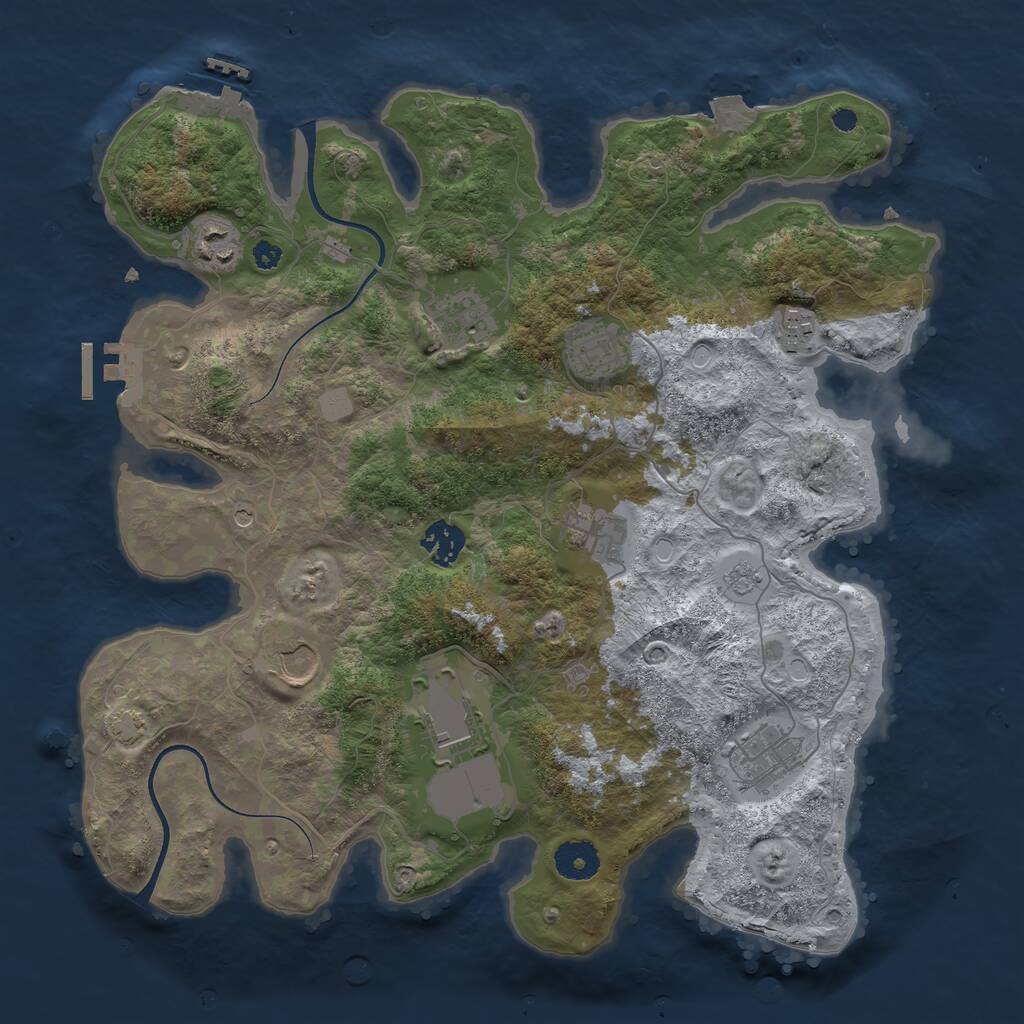 Rust Map: Procedural Map, Size: 3600, Seed: 82496621, 15 Monuments