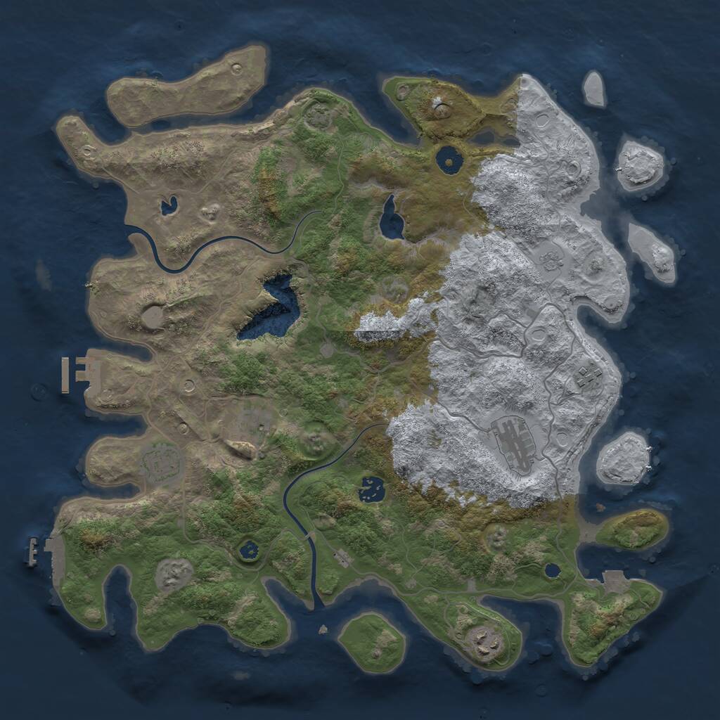 Rust Map: Procedural Map, Size: 4000, Seed: 767, 12 Monuments