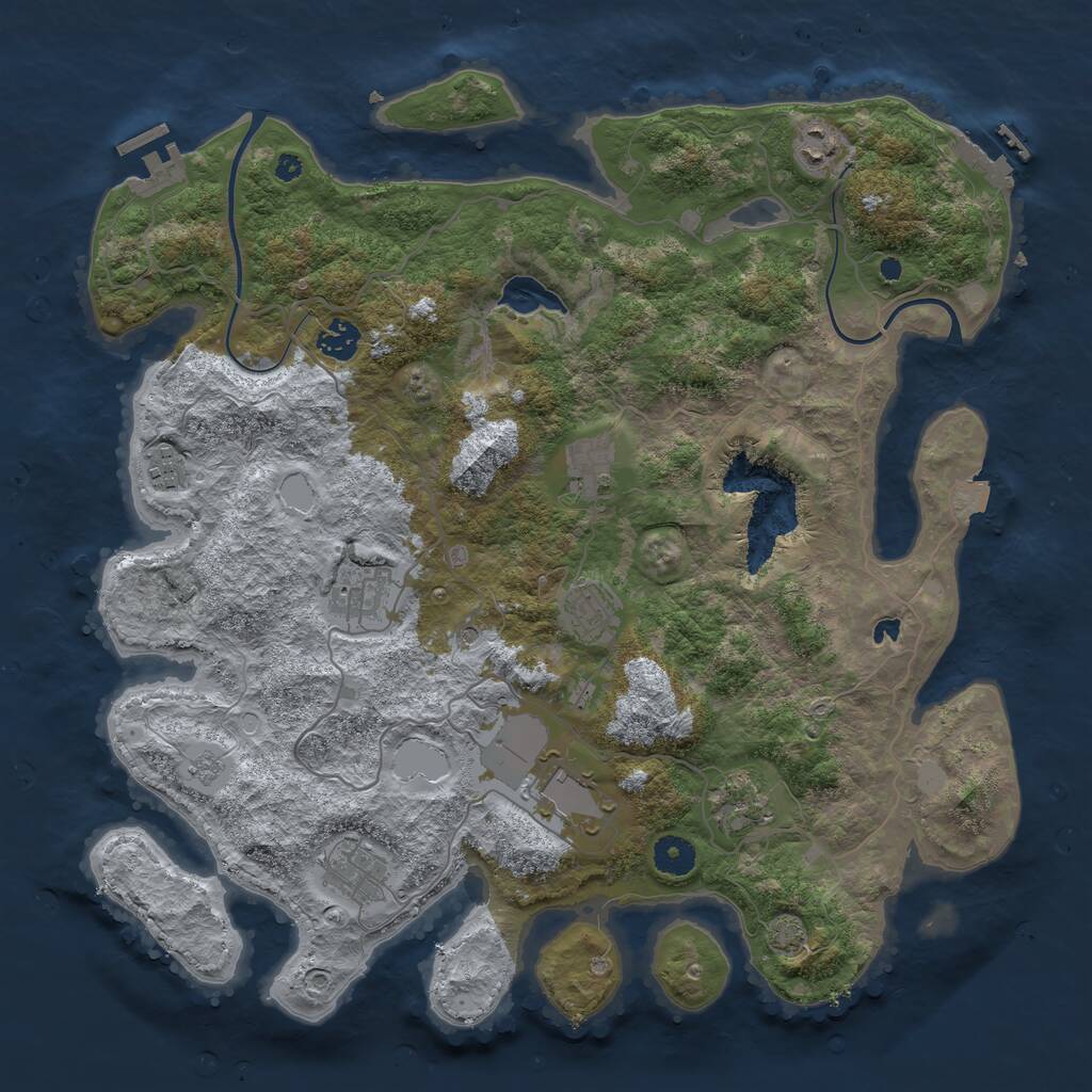 Rust Map: Procedural Map, Size: 4000, Seed: 2041935121, 15 Monuments