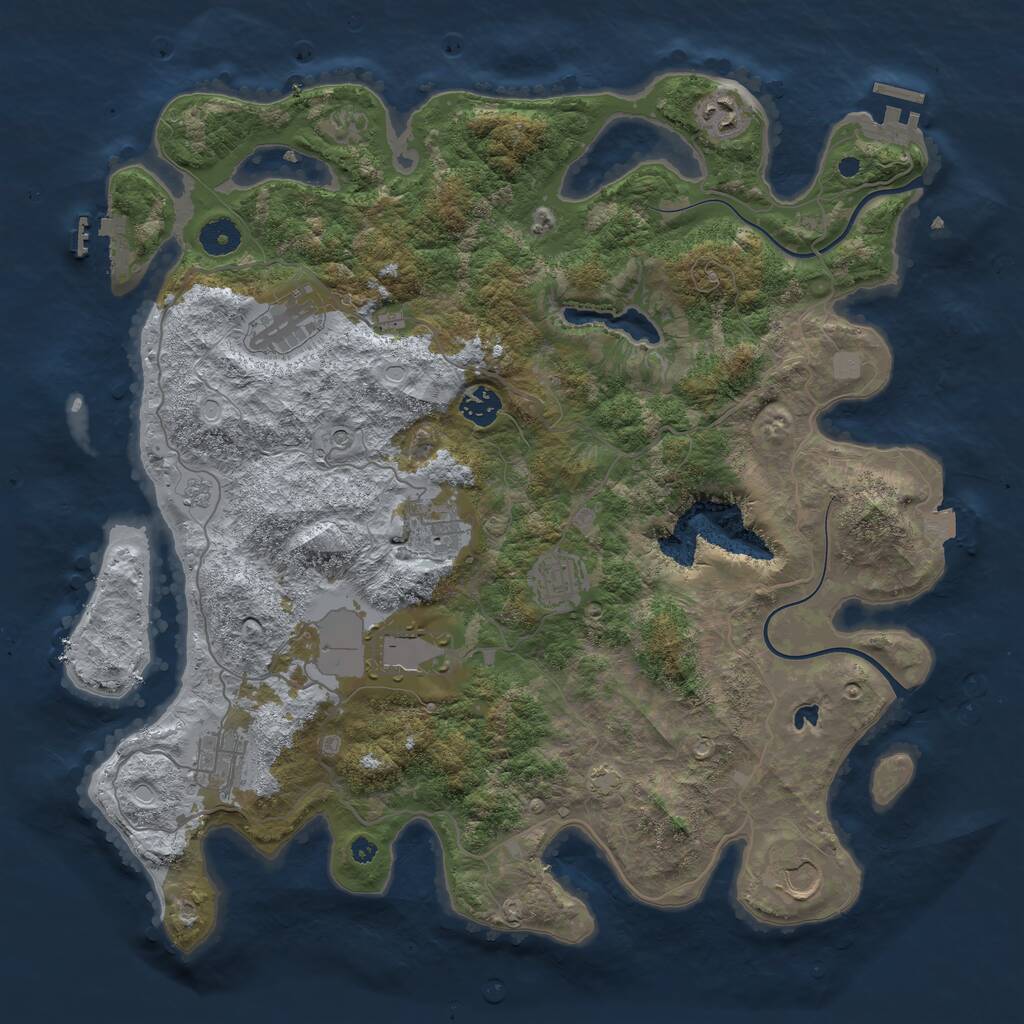 Rust Map: Procedural Map, Size: 4000, Seed: 1238220245, 14 Monuments