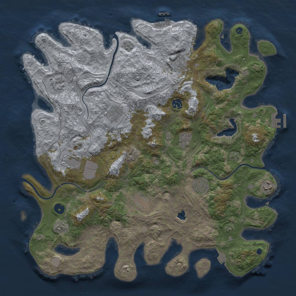 Rust Map: Procedural Map, Size: 4300, Seed: 132025, 16 Monuments