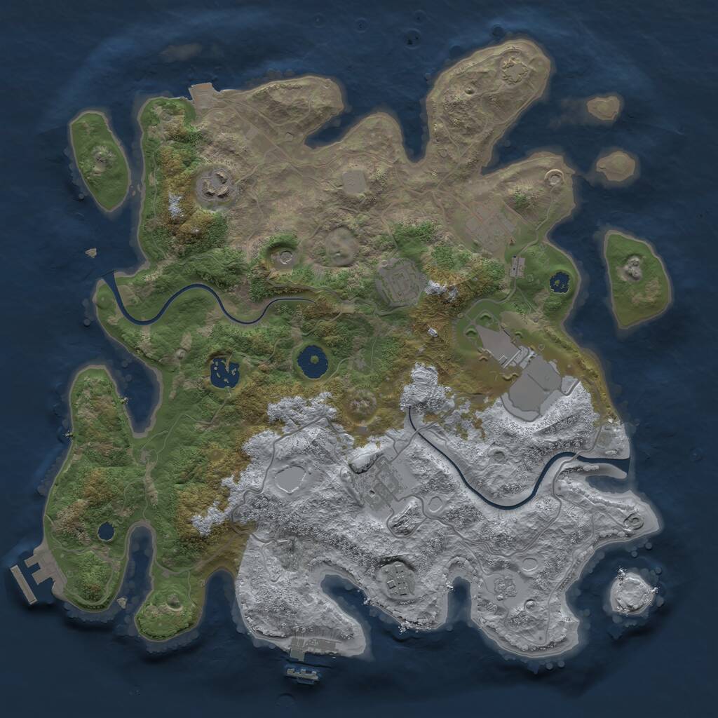 Rust Map: Procedural Map, Size: 3500, Seed: 65301711, 13 Monuments