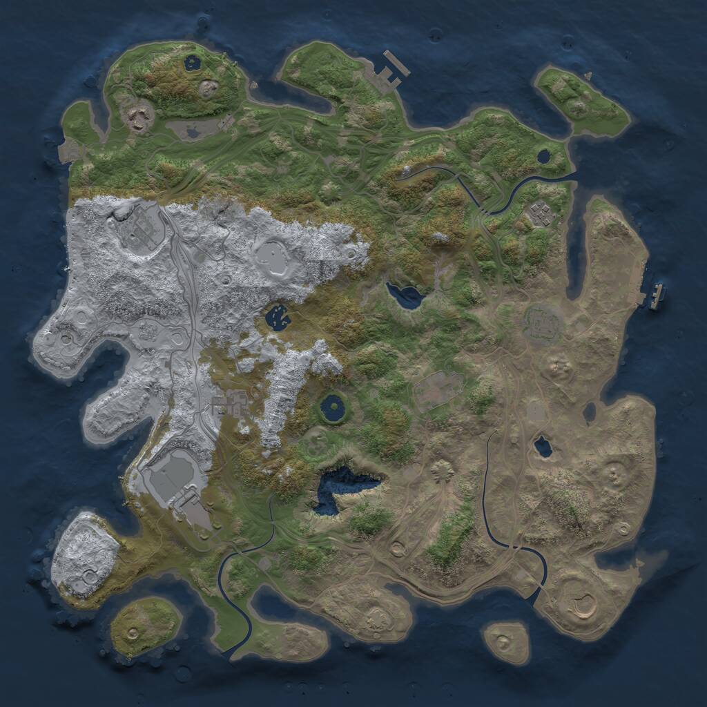 Rust Map: Procedural Map, Size: 4300, Seed: 365542, 15 Monuments