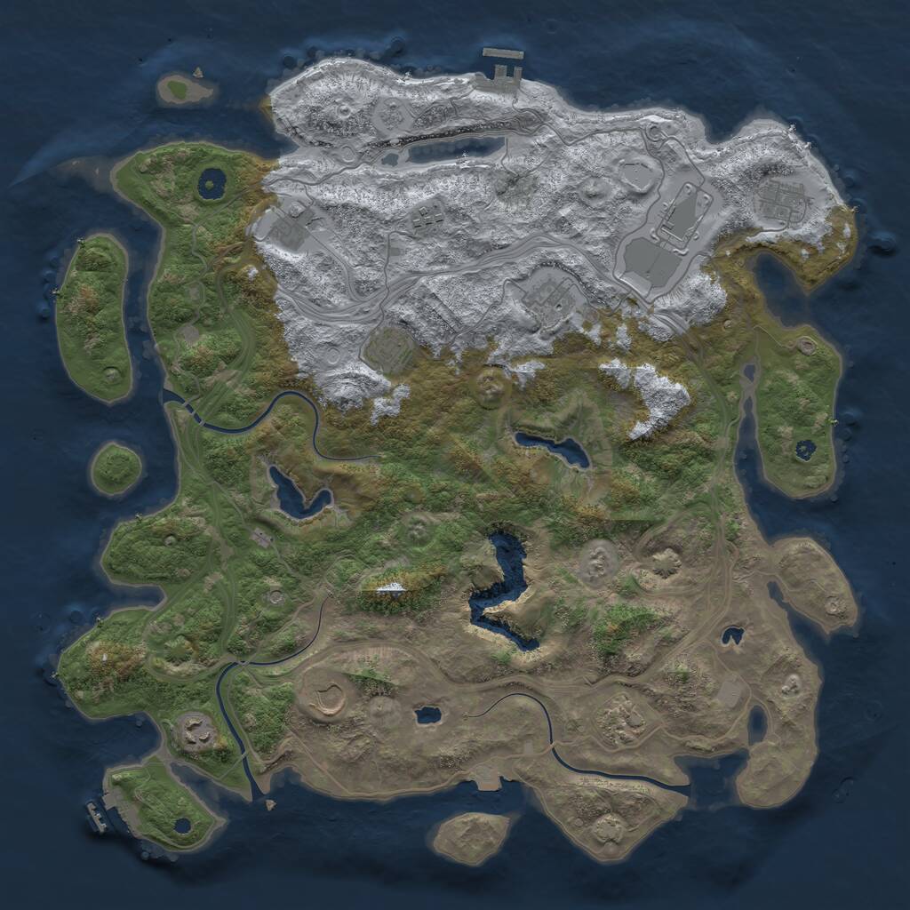 Rust Map: Procedural Map, Size: 4500, Seed: 22300773, 15 Monuments