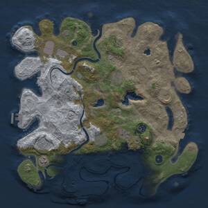 Thumbnail Rust Map: Procedural Map, Size: 4000, Seed: 194470309, 16 Monuments
