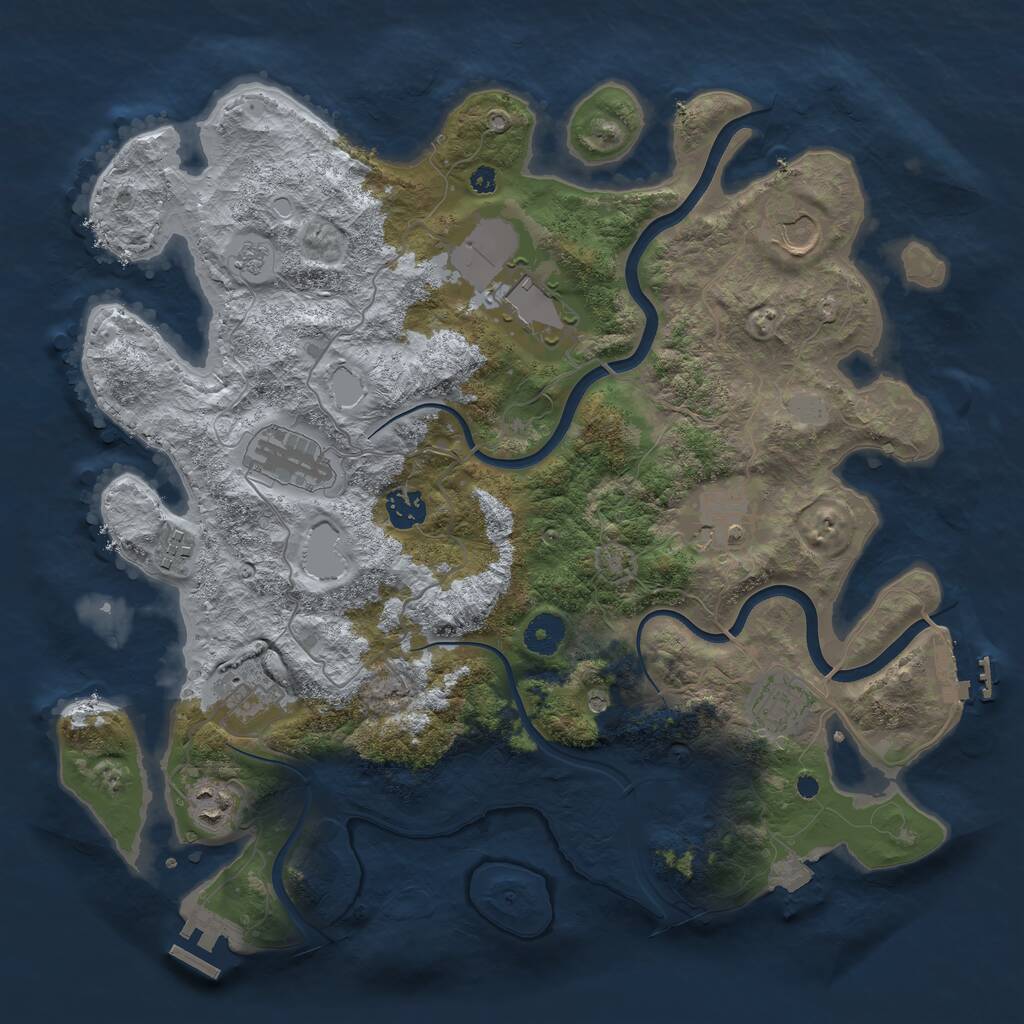Rust Map: Procedural Map, Size: 3800, Seed: 198438913, 15 Monuments