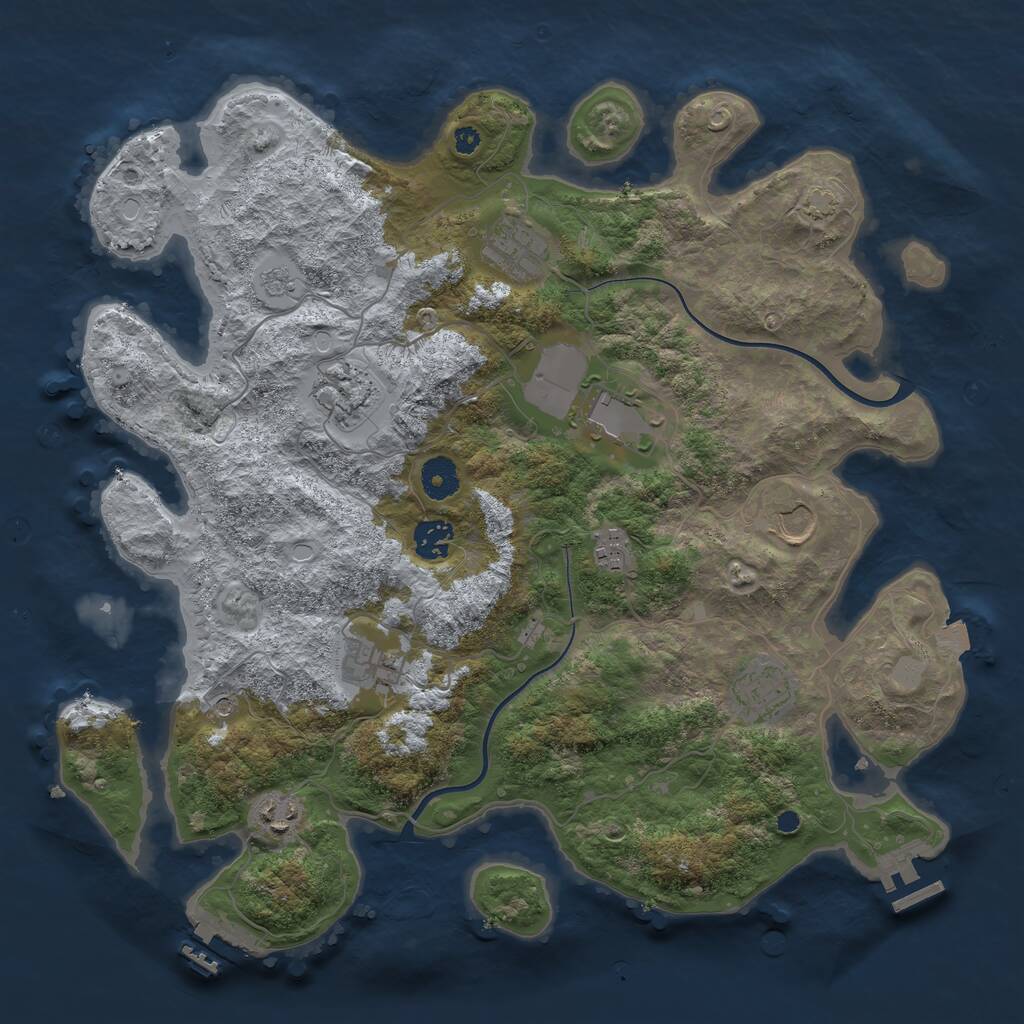 Rust Map: Procedural Map, Size: 3800, Seed: 198438913, 15 Monuments