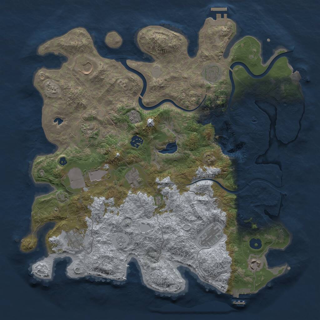 Rust Map: Procedural Map, Size: 4000, Seed: 1876122050, 16 Monuments