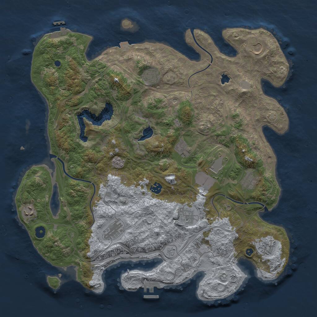 Rust Map: Procedural Map, Size: 4250, Seed: 369886, 17 Monuments