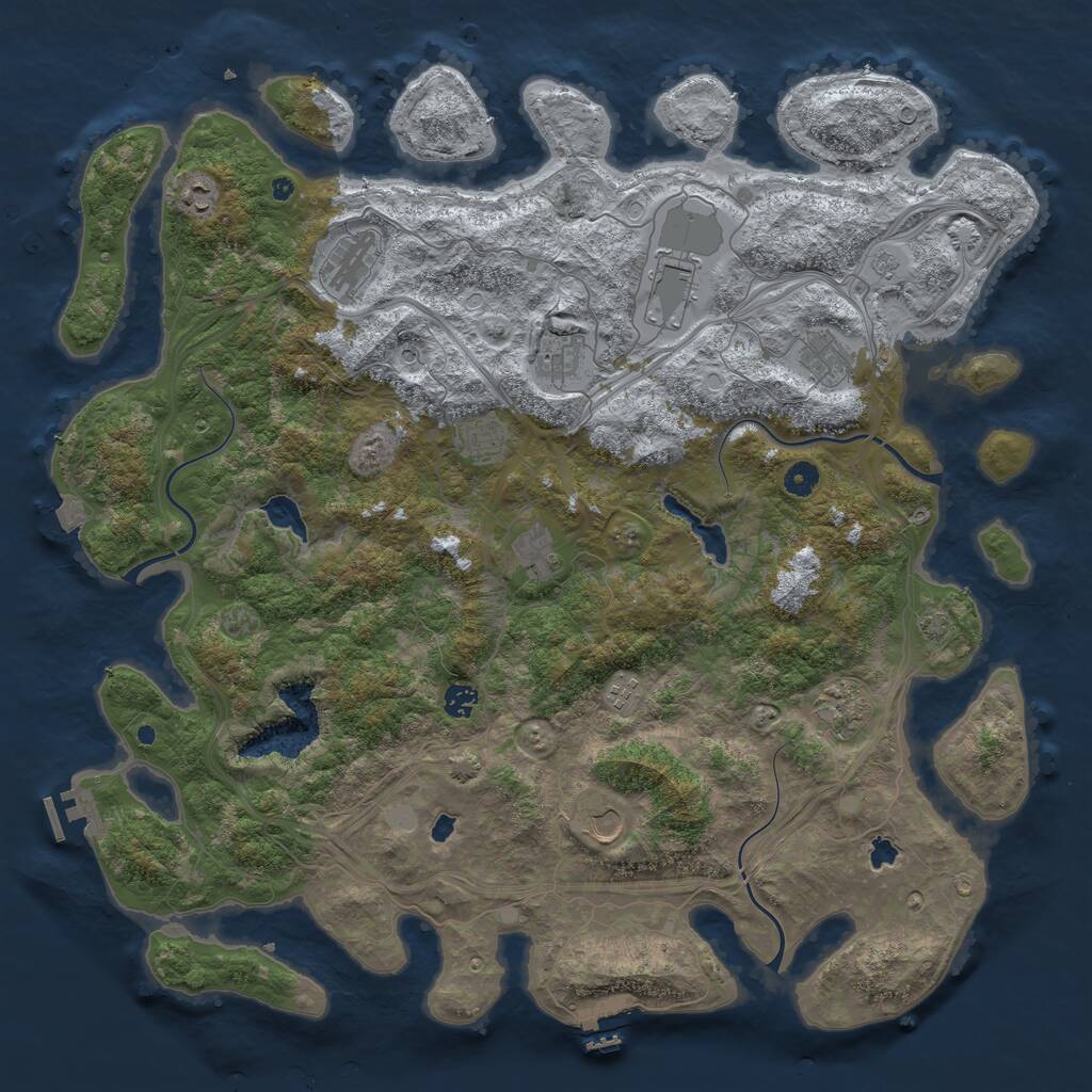 Rust Map: Procedural Map, Size: 4800, Seed: 1648173116, 17 Monuments