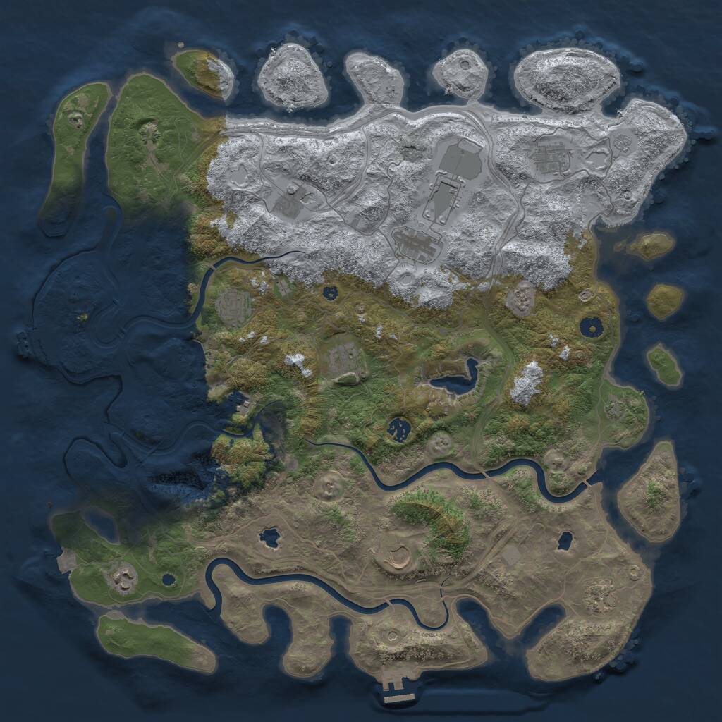 Rust Map: Procedural Map, Size: 4800, Seed: 1648173116, 17 Monuments