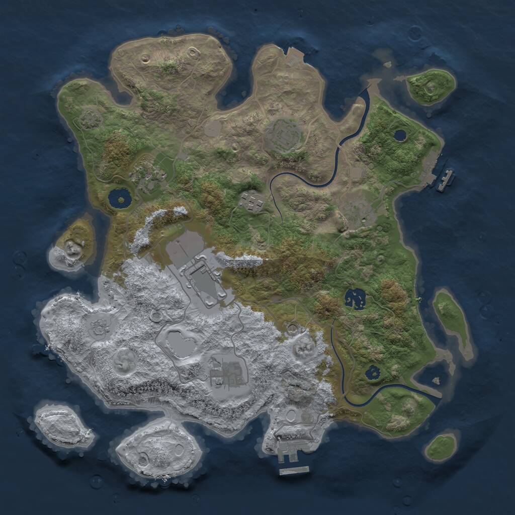 Rust Map: Procedural Map, Size: 3500, Seed: 1671143908, 13 Monuments