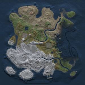 Thumbnail Rust Map: Procedural Map, Size: 3500, Seed: 1671143908, 14 Monuments