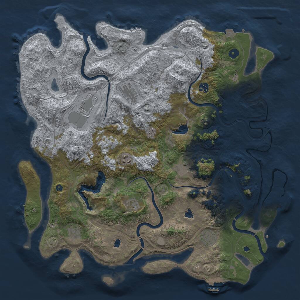 Rust Map: Procedural Map, Size: 4500, Seed: 1173819293, 15 Monuments