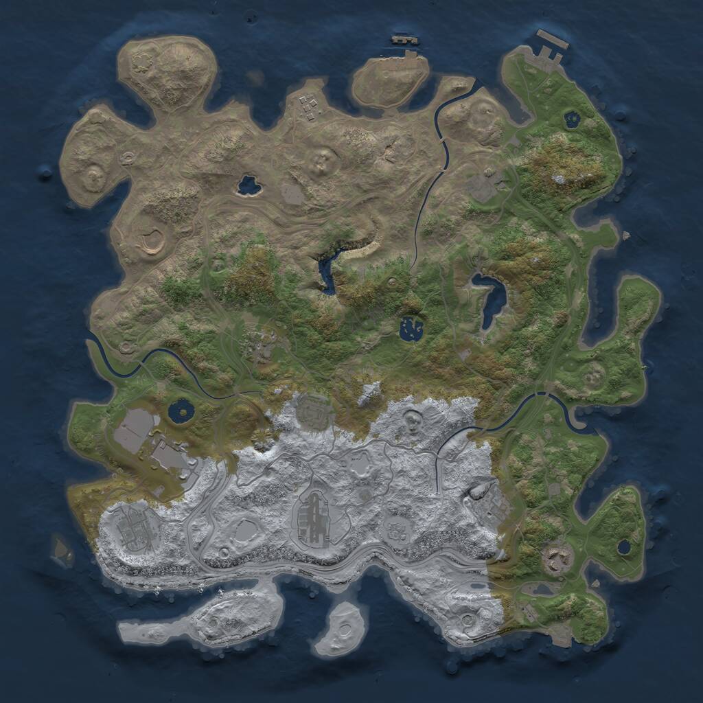Rust Map: Procedural Map, Size: 4250, Seed: 428823458, 17 Monuments