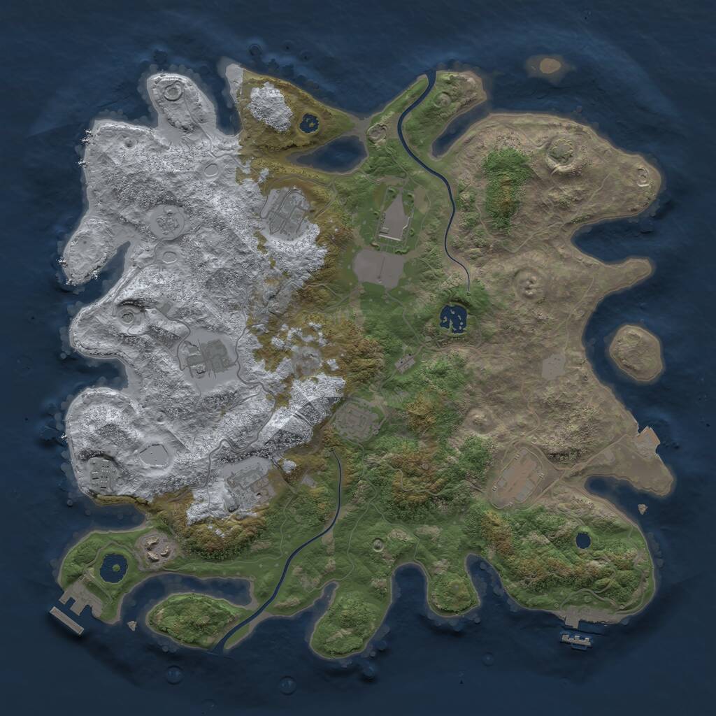 Rust Map: Procedural Map, Size: 3800, Seed: 782995563, 15 Monuments