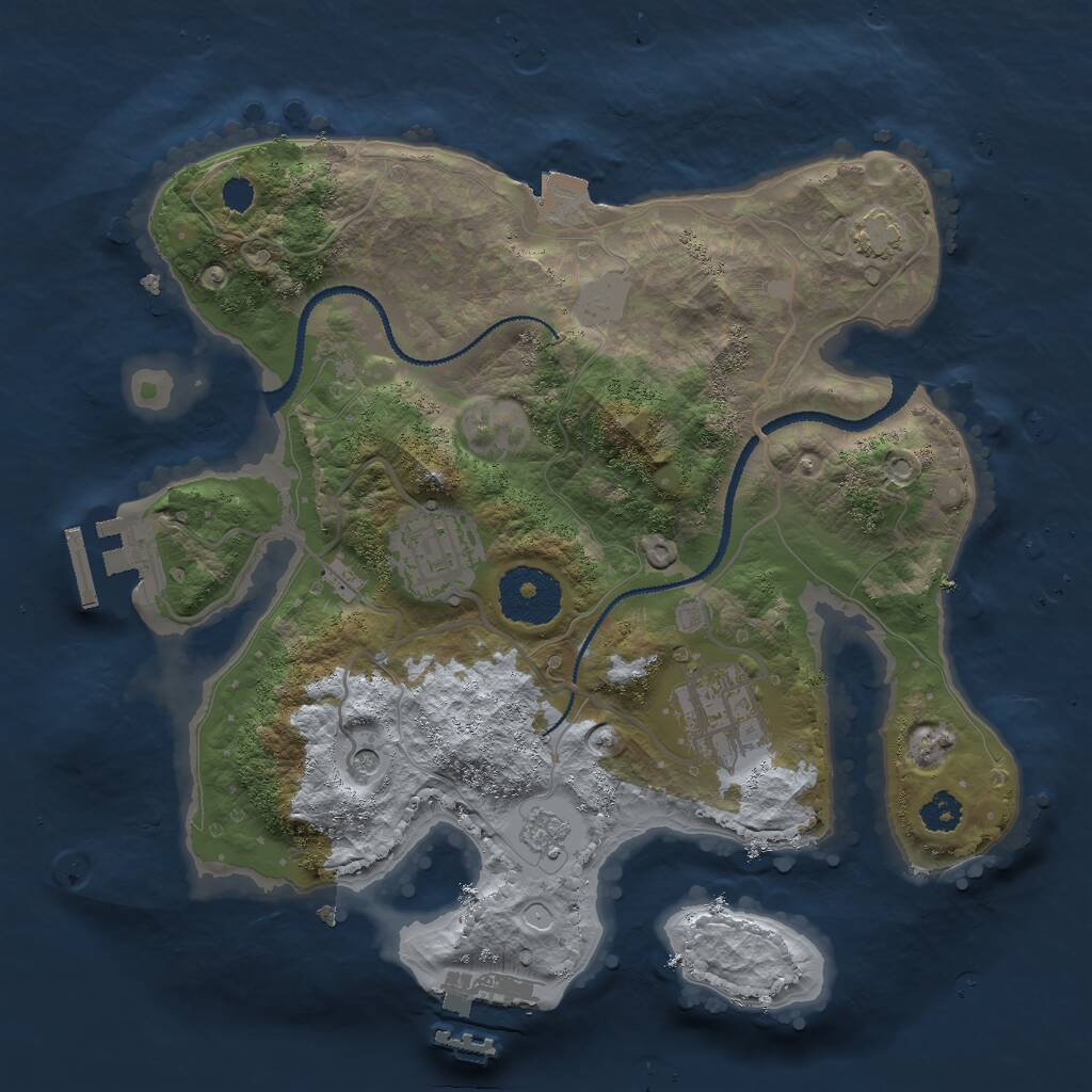 Rust Map: Procedural Map, Size: 2700, Seed: 263925973, 8 Monuments