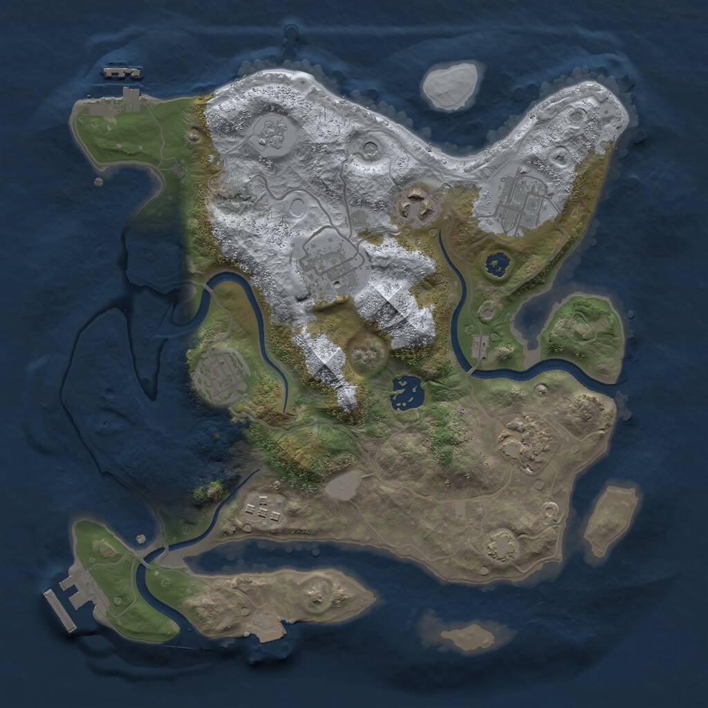 Rust Map: Procedural Map, Size: 3000, Seed: 9235621, 13 Monuments