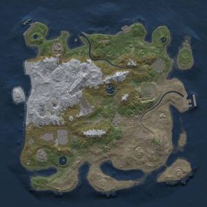 Thumbnail Rust Map: Procedural Map, Size: 3600, Seed: 990322, 13 Monuments