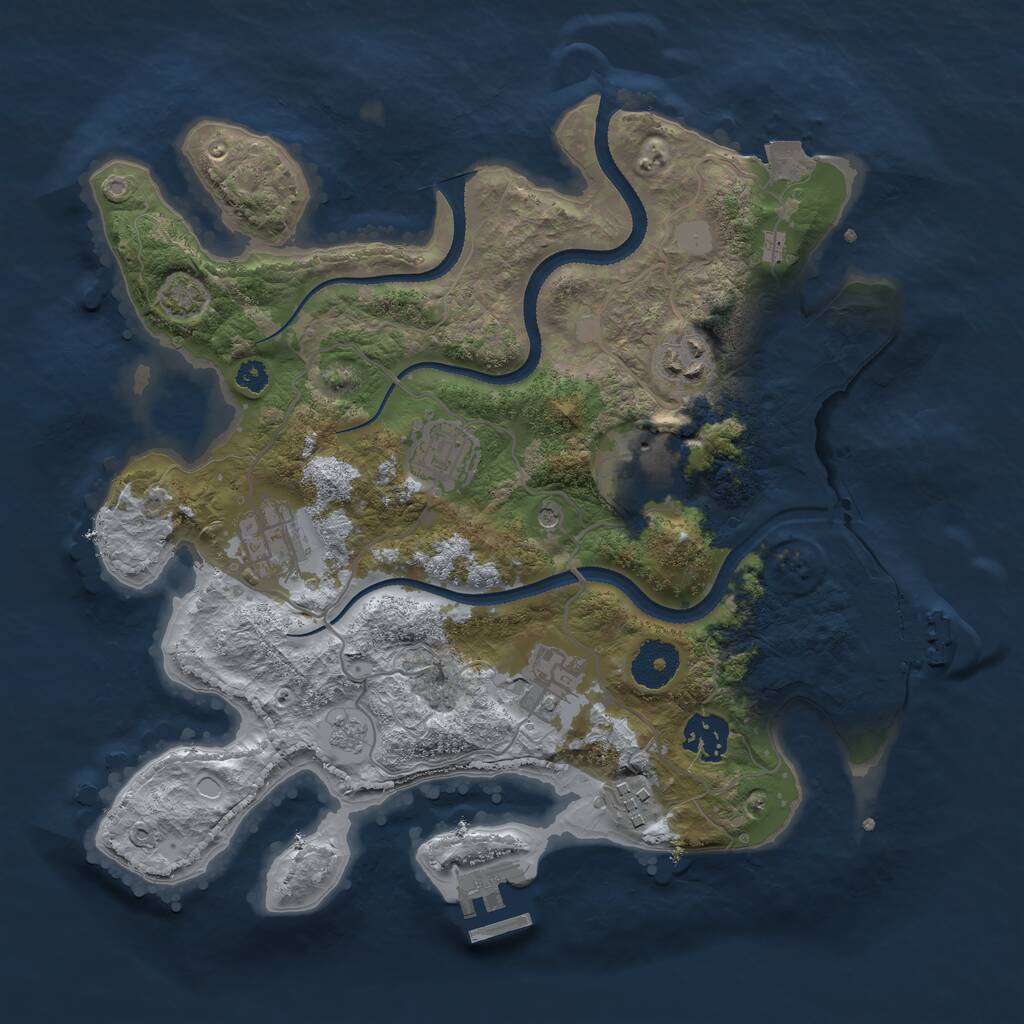 Rust Map: Procedural Map, Size: 3250, Seed: 1908534806, 13 Monuments