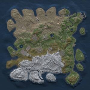 Thumbnail Rust Map: Procedural Map, Size: 3700, Seed: 998131, 13 Monuments