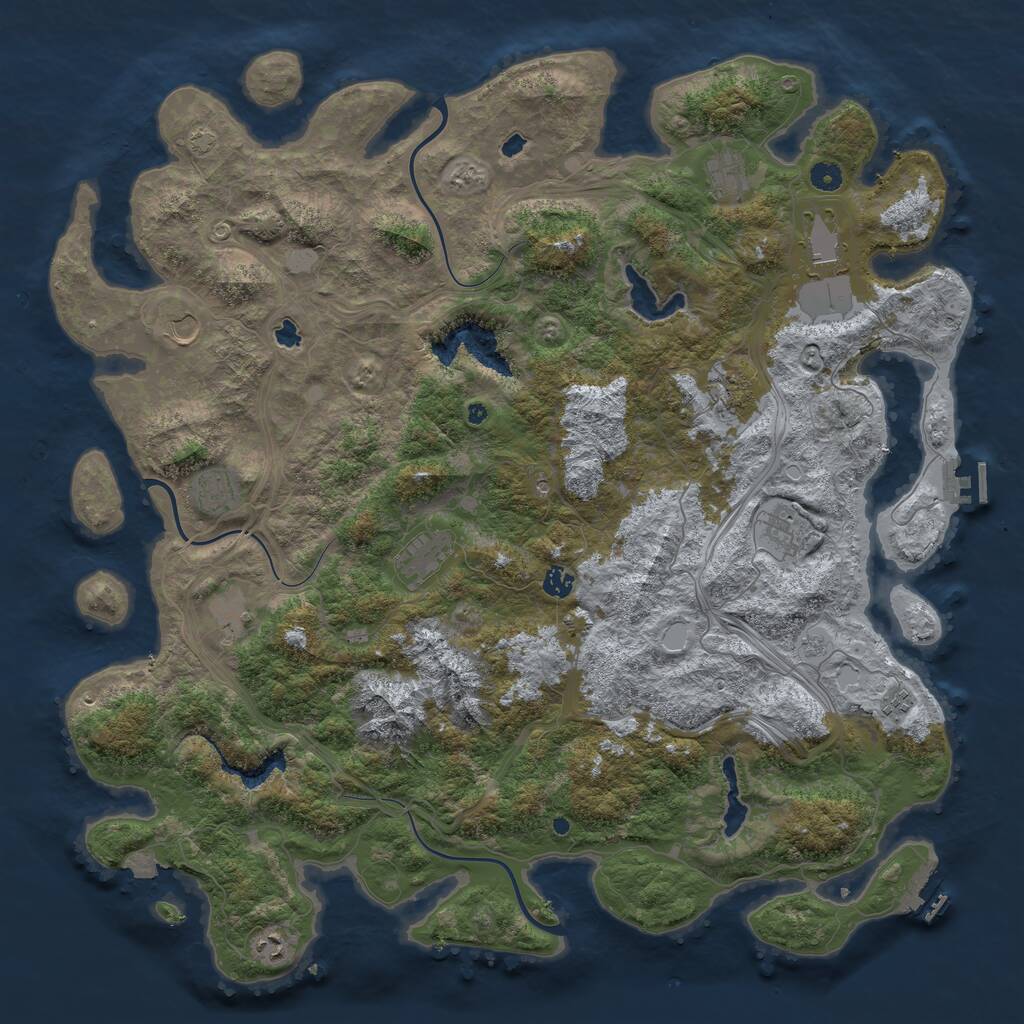 Rust Map: Procedural Map, Size: 5000, Seed: 1921086532, 17 Monuments