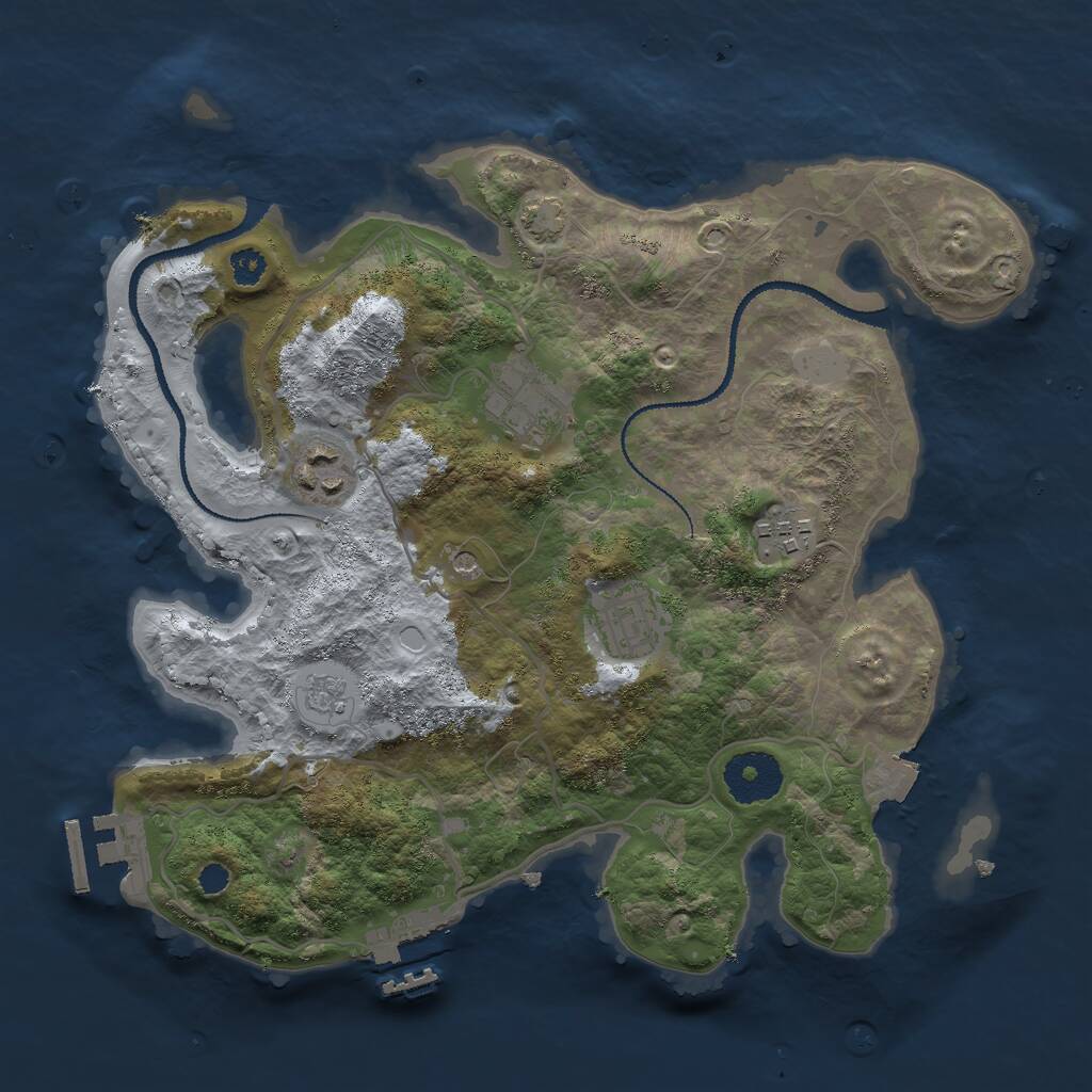 Rust Map: Procedural Map, Size: 3000, Seed: 1515822476, 10 Monuments