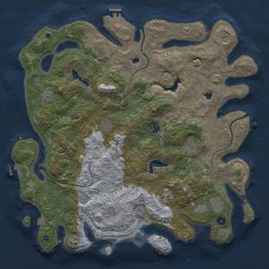 Thumbnail Rust Map: Procedural Map, Size: 4500, Seed: 955402299, 16 Monuments