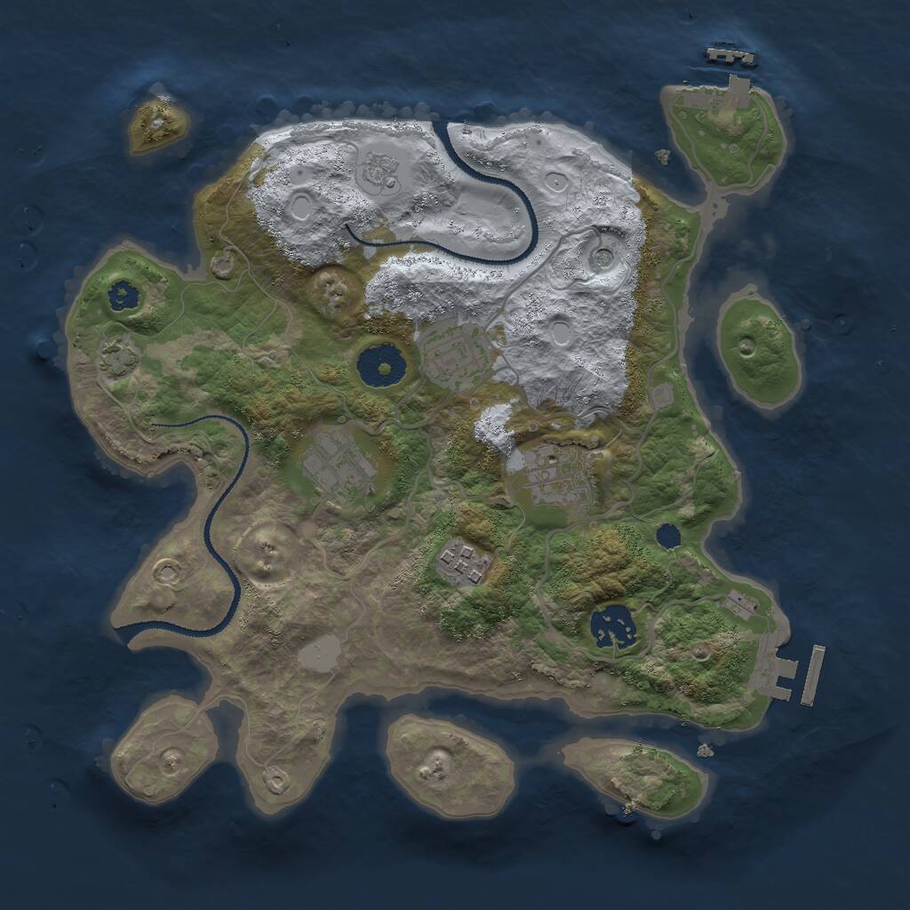 Rust Map: Procedural Map, Size: 3000, Seed: 1705529584, 11 Monuments